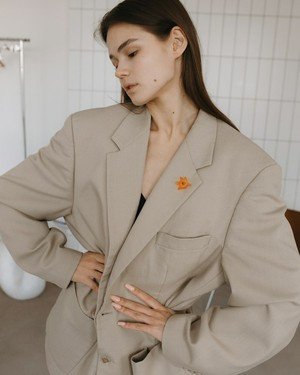 Tailored Camel Wool Blazer